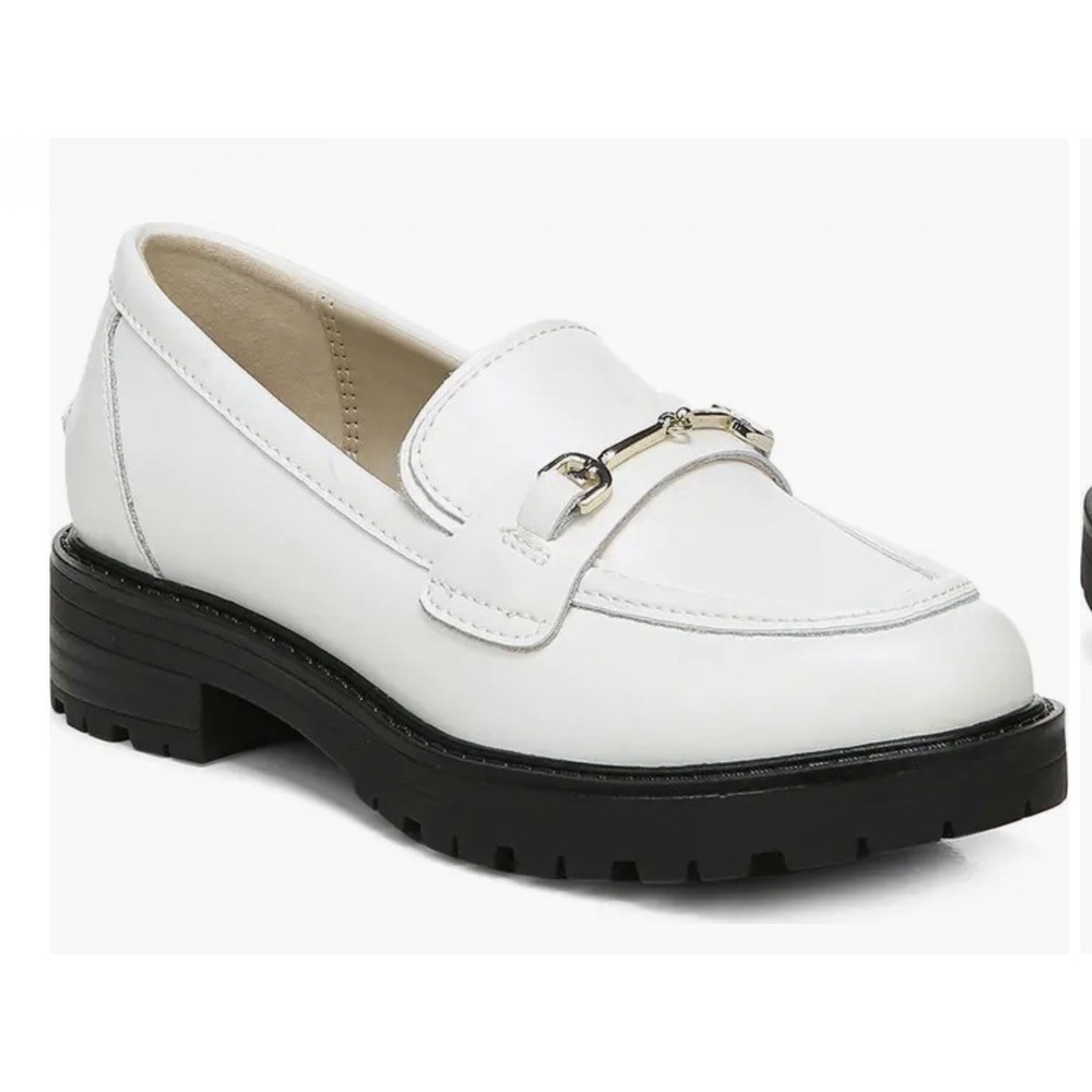 Sam Edelman Womens Tully White Patten Size 10 Lug Sole Equestrian